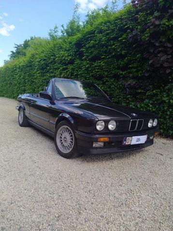 Bmw E30  cabriolet 325 i, Auto's, 4 zetels, Achterwielaandrijving, Zwart, Leder