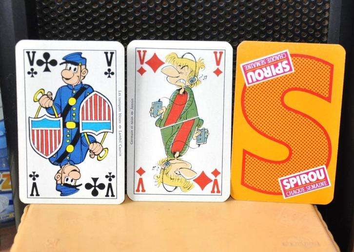 2 cartes a jouer valet personnage de bd spirou, Collections, Cartes à jouer, Jokers & Jeux des sept familles, Utilisé, Carte(s) à jouer