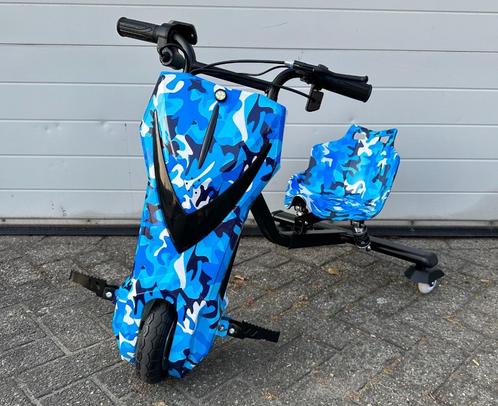Elektrische Drift Trike Kart blauw 250W 36V Bluetooth / Ver, Enfants & Bébés, Jouets | Extérieur | Go-cart & Cuistax, Neuf, Moteur
