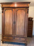 Prachtige antieke hang/legkast. Bruin blinkend hout., Ophalen