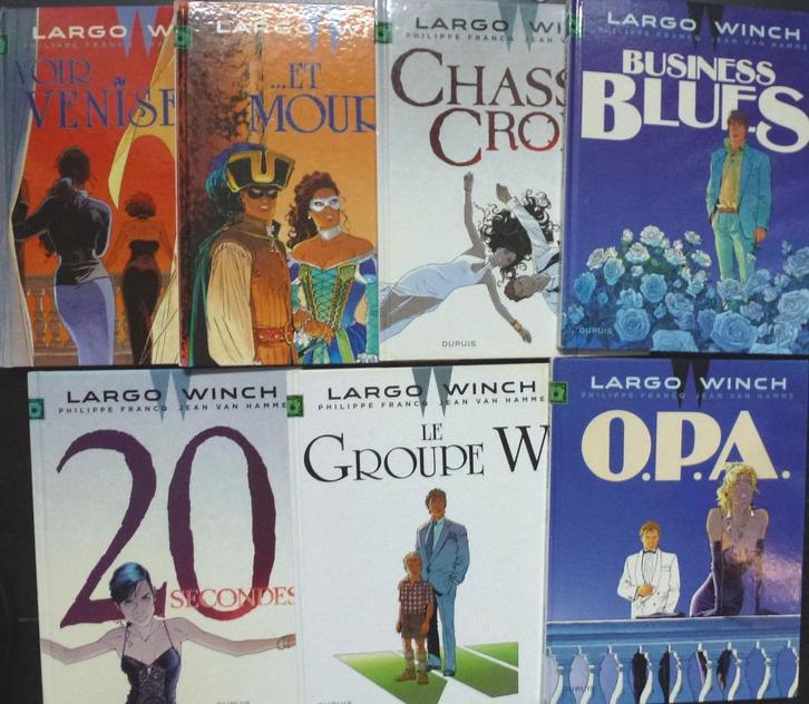 Strip Bande Dessiné - Largo Winch - 7 tômes + Corto Maltese, Boeken, Stripverhalen, Zo goed als nieuw, Meerdere stripboeken, Ophalen of Verzenden