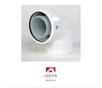 UBBINK Coude 87° Ø 80/125 PP - Alu blanc (neuf), Bricolage & Construction, Chauffage & Radiateurs, Enlèvement, Neuf