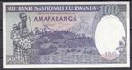 Rwanda 100fr 1989 - UNC, Timbres & Monnaies, Billets de banque | Afrique, Enlèvement ou Envoi, Autres pays, Billets en vrac