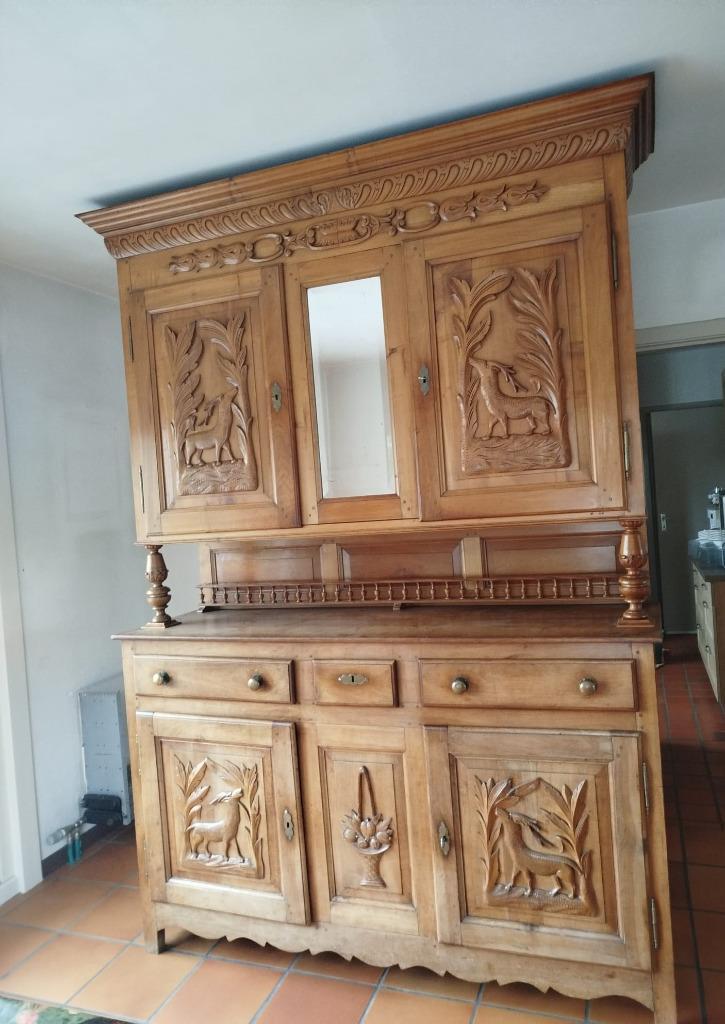Antieke 19e eeuwse antieke eikenhouten kersenhouten meubels, Antiek en Kunst, Antiek | Meubels | Kasten, Ophalen