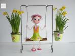 Bloempot Meisje met schommel, Ophalen of Verzenden, Nieuw, Metaal