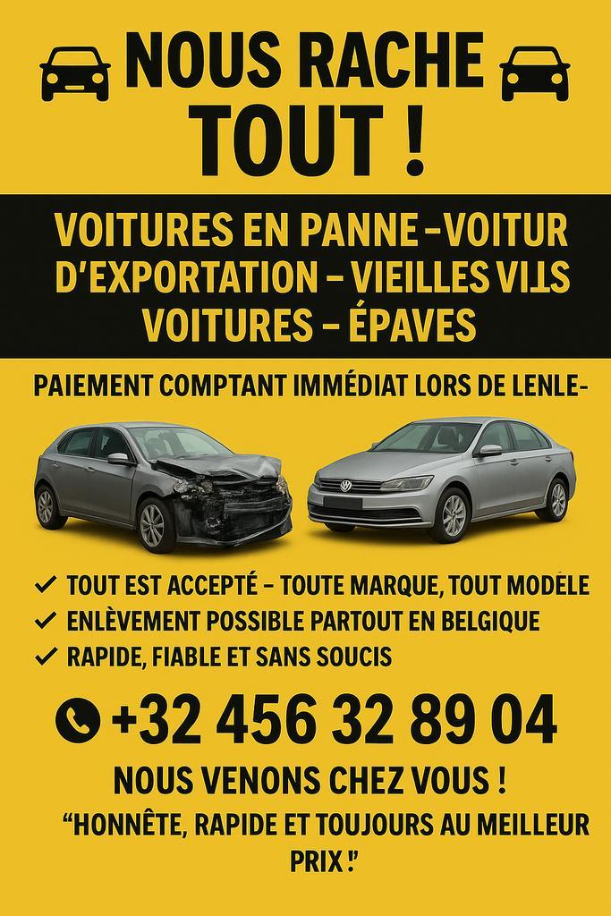 Nous achetons tout type de voiture – enlèvement gratuit, Autos : Divers, Modes d'emploi & Notices d'utilisation, Enlèvement