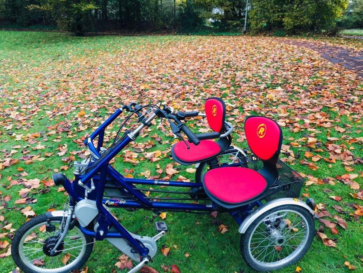 Van raam Fun2go Duofiets met electrische ondersteuning, Fietsen en Brommers, Fietsen | Driewielfietsen, Gebruikt, Ophalen of Verzenden