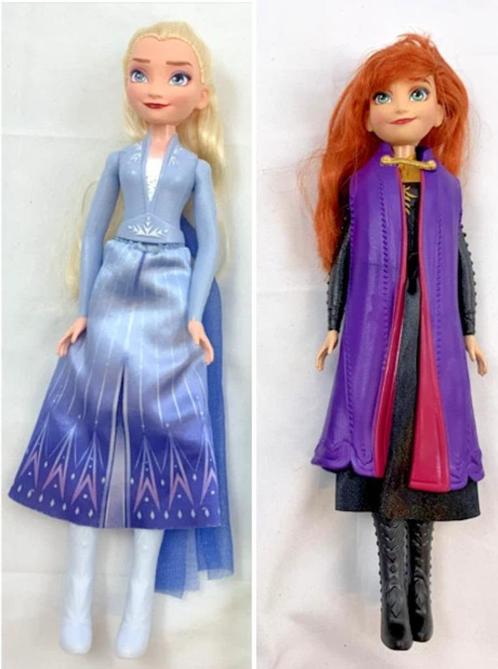 Disney Hasbro Frozen 2 Elsa & Anna poppen 28 cm 2 stuks Set, Kinderen en Baby's, Speelgoed | Poppen, Zo goed als nieuw, Verzenden