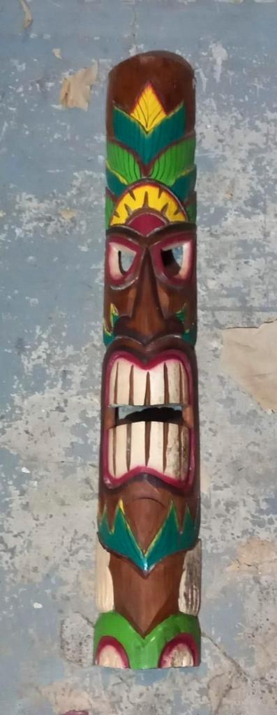 Masques Tiki 100 cm en bois d albesia 20€ pièce, Antiquités & Art, Art | Sculptures & Bois, Enlèvement ou Envoi
