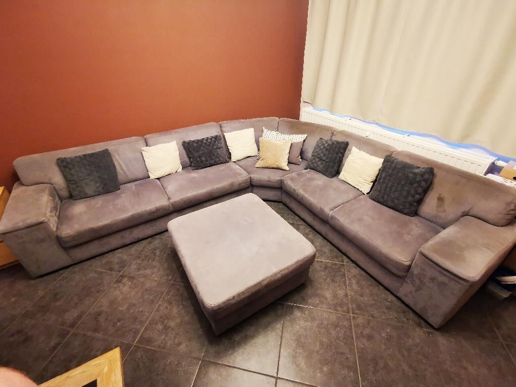 Fauteuil canapé d'angle et pouf, Maison & Meubles, Enlèvement, Utilisé, 75 à 100 cm, 125 cm ou plus