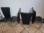 4 moderne stoelen, Ophalen, Zo goed als nieuw, Zwart, Vier