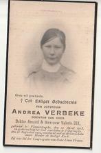 Andrea VERBEKE Vlamertinghe 1903 Poperinghe 1922 (met foto), Verzamelen, Bidprentjes en Rouwkaarten, Verzenden, Bidprentje