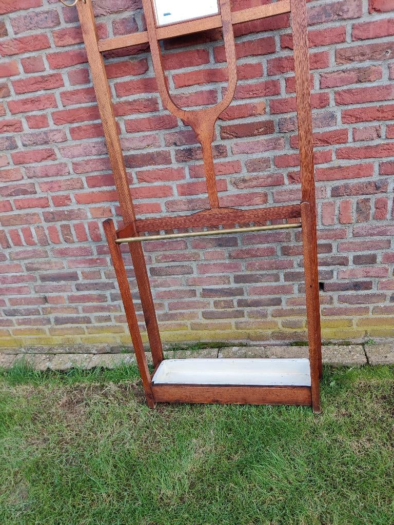 Curiosa / Brocante Hal kapstok met 6 haken en paraplubak, Antiek en Kunst, Ophalen