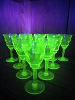 Verres à uranium 11 +1 (fissure dans le verre)., Antiquités & Art, Enlèvement ou Envoi