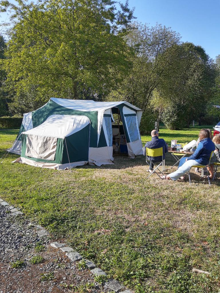 vouwwagen Trigano Odyssee GL incl gastencabine en luifel, Caravanes & Camping, Trigano, Plus de 6, Vert, Enlèvement