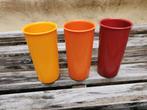 Retro Tupperware bekertjes in vintage kleuren., Huis en Inrichting, Ophalen of Verzenden, Gebruikt, Geel