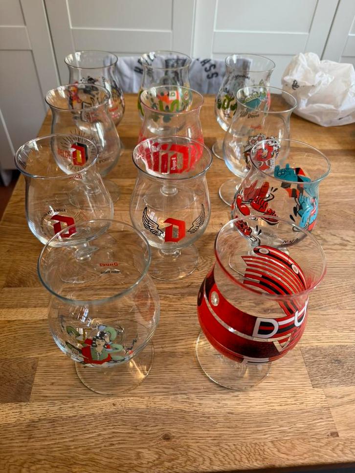 Duvel glazen 11 stuks, Collections, Verres & Petits Verres, Comme neuf, Enlèvement ou Envoi
