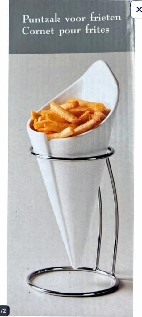 4 porseleinen kegels met houder, Huis en Inrichting, Keuken | Servies, Nieuw, Kom(men), Keramiek, Ophalen of Verzenden