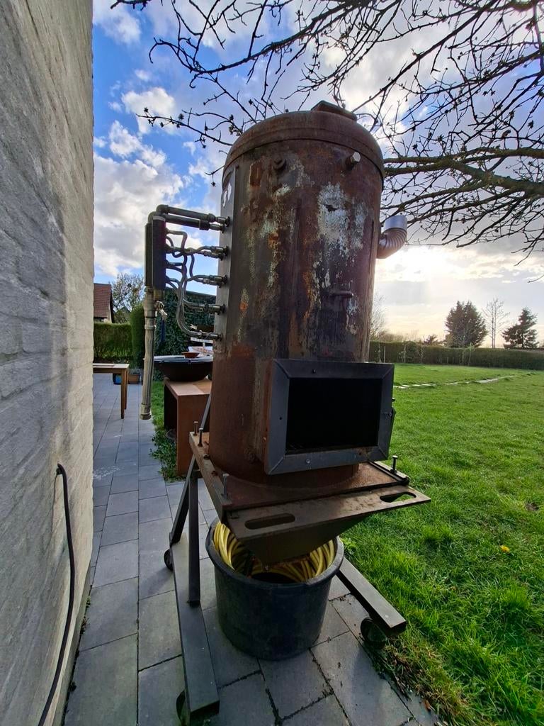 Tuin haard waterverwarming, Ophalen