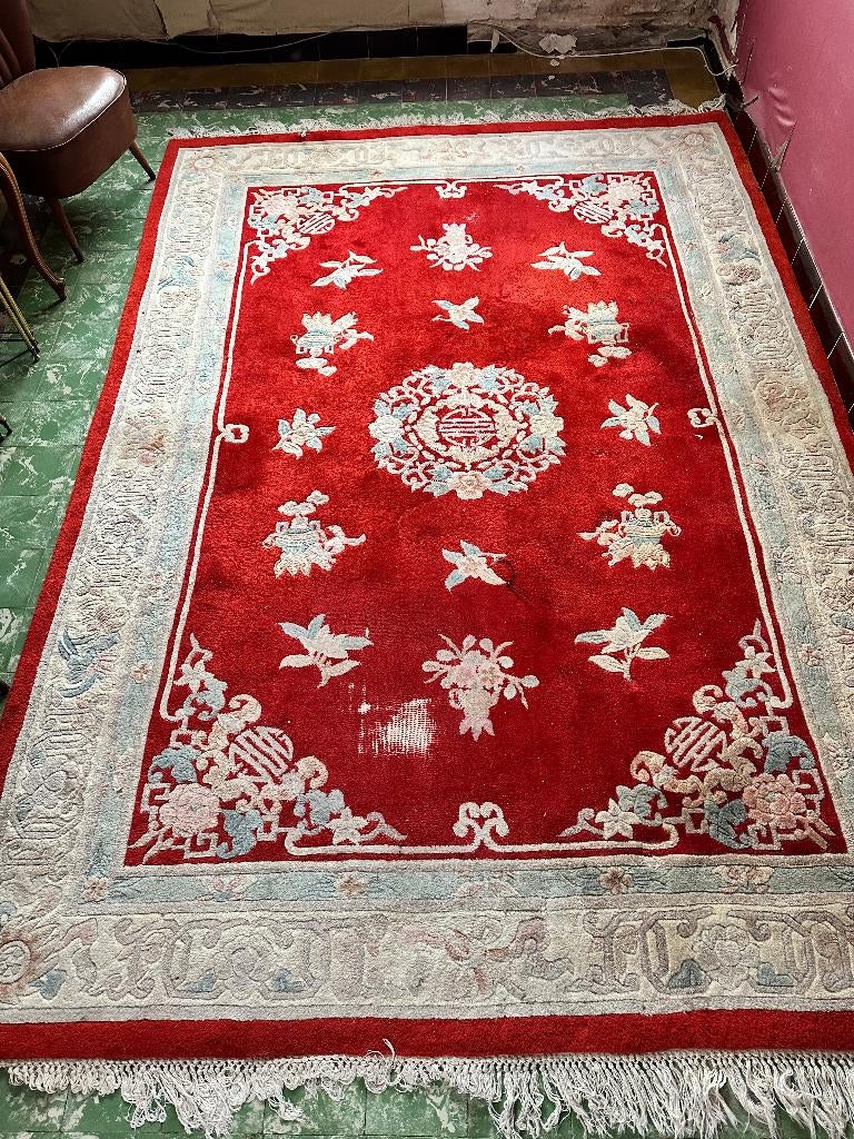 4 Tapijten, 200 cm ou plus, 200 cm ou plus, Klassiek, Rouge