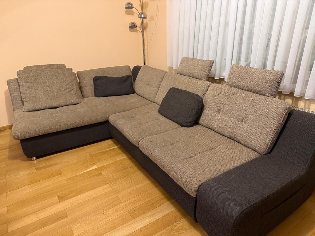 Hoekbank (omvormbaar bed), Huis en Inrichting, Ophalen, Gebruikt, Stof, Moderne