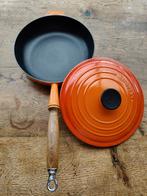Poêle à frire Le Creuset 24cm + Couvercle, Enlèvement, Comme neuf, Fonte, Poêle à frire ou Sauteuse