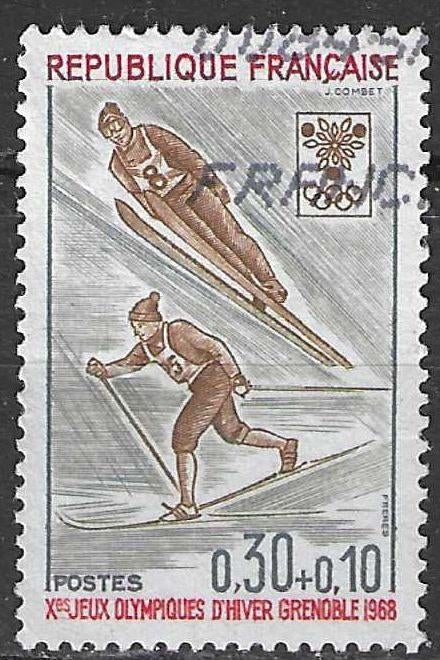 France 1968 - Yvert 1543 - Jeux olympiques d'hiver (ST), Envoi, Affranchi