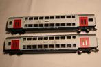 Marklin (HO,DC) 2 Dubbeldek rijtuigen M6 NMBS / SNCB, Hobby en Vrije tijd, Gelijkstroom, Wagon, Ophalen of Verzenden, Zo goed als nieuw