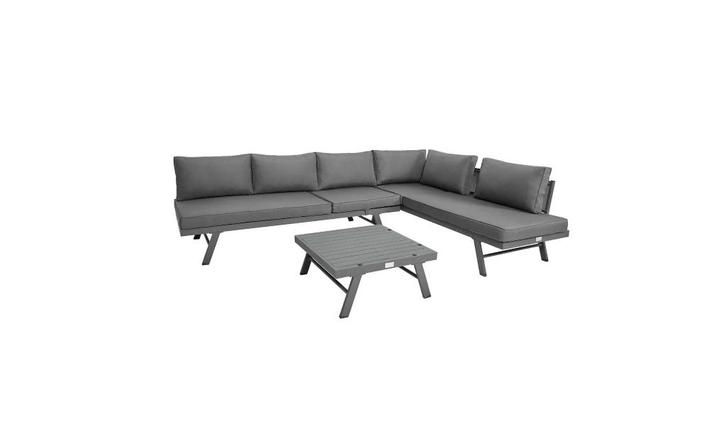 Loungeset Modica te koop!, Tuin en Terras, Tuinsets en Loungesets, Nieuw, Loungeset, Aluminium, 6 zitplaatsen, Bank, Eettafel