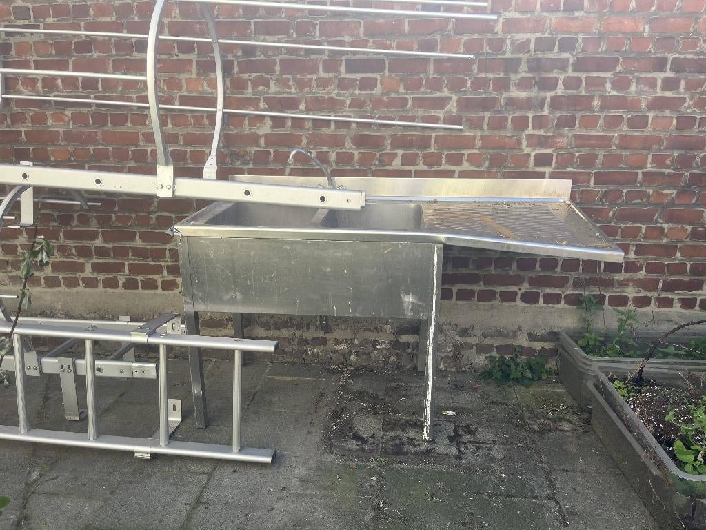 Plonge professionnelle en inox robuste, Maison & Meubles, Cuisine | Éléments de cuisine, Enlèvement, Utilisé