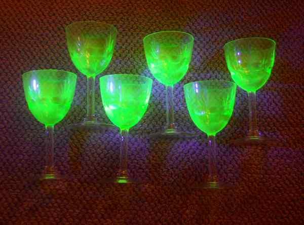 Lot de 6 verres à vin en ouraline, Enlèvement, Utilisé