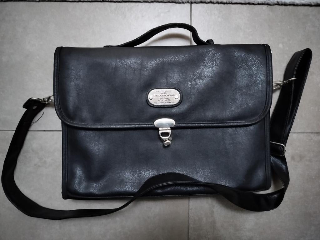 Leren herentas van het merk Cosmo Club, 29 x 35 cm, Gebruikt, Zwart, Leer, Ophalen