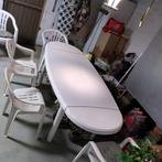 Tuintafel met stoelen, Tuin en Terras, Ophalen, Zo goed als nieuw, Ovaal, Kunststof