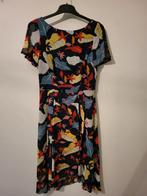 Jurk esprit 38/m met frisse print boothals en korte mouw, Kleding | Dames, Jurken, Maat 38/40 (M), Blauw, Ophalen of Verzenden