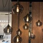 Design hanglamp 5-lichts – rookglas – moderne verlichting, Huis en Inrichting, Ophalen, Zo goed als nieuw, Glas, Minder dan 50 cm