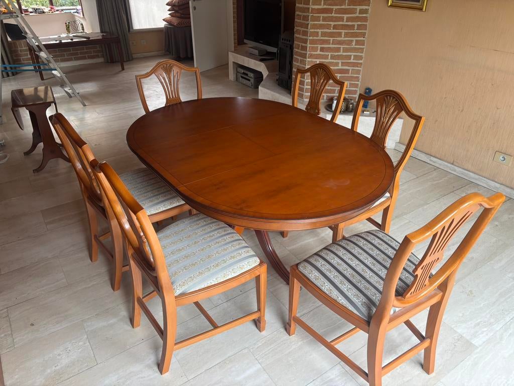 Tafel met 6 stoelen, Ophalen, Gebruikt, 4 tot 6 stoelen