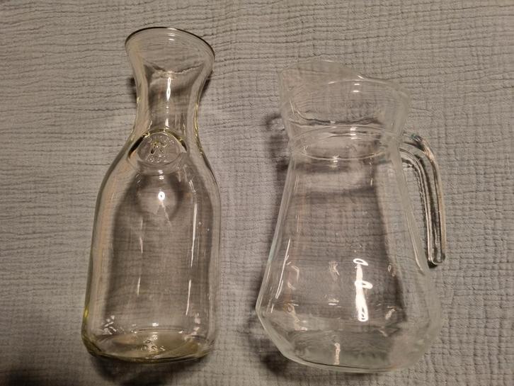 1 Pichet + 1 carafe, Huis en Inrichting, Keuken | Servies, Gebruikt, Kom(men), Glas, Ophalen of Verzenden
