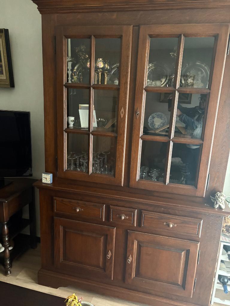 Vitrinekast, Huis en Inrichting, Ophalen, Zo goed als nieuw, Glas, Met deur(en)