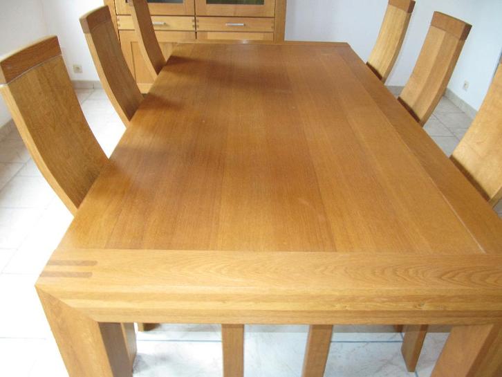 salle à manger en chêne, Huis en Inrichting, Complete eetkamers, Gebruikt, 4 tot 6 stoelen, Ophalen