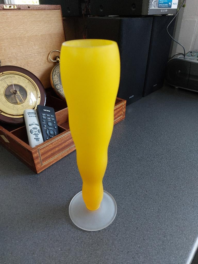 Vase Art Déco, Moins de 50 cm, Jaune, Verre, Enlèvement