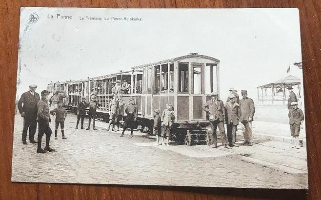 kusttram  De Panne Adinkerke oude postkaart Niels, Ophalen of Verzenden, Tram
