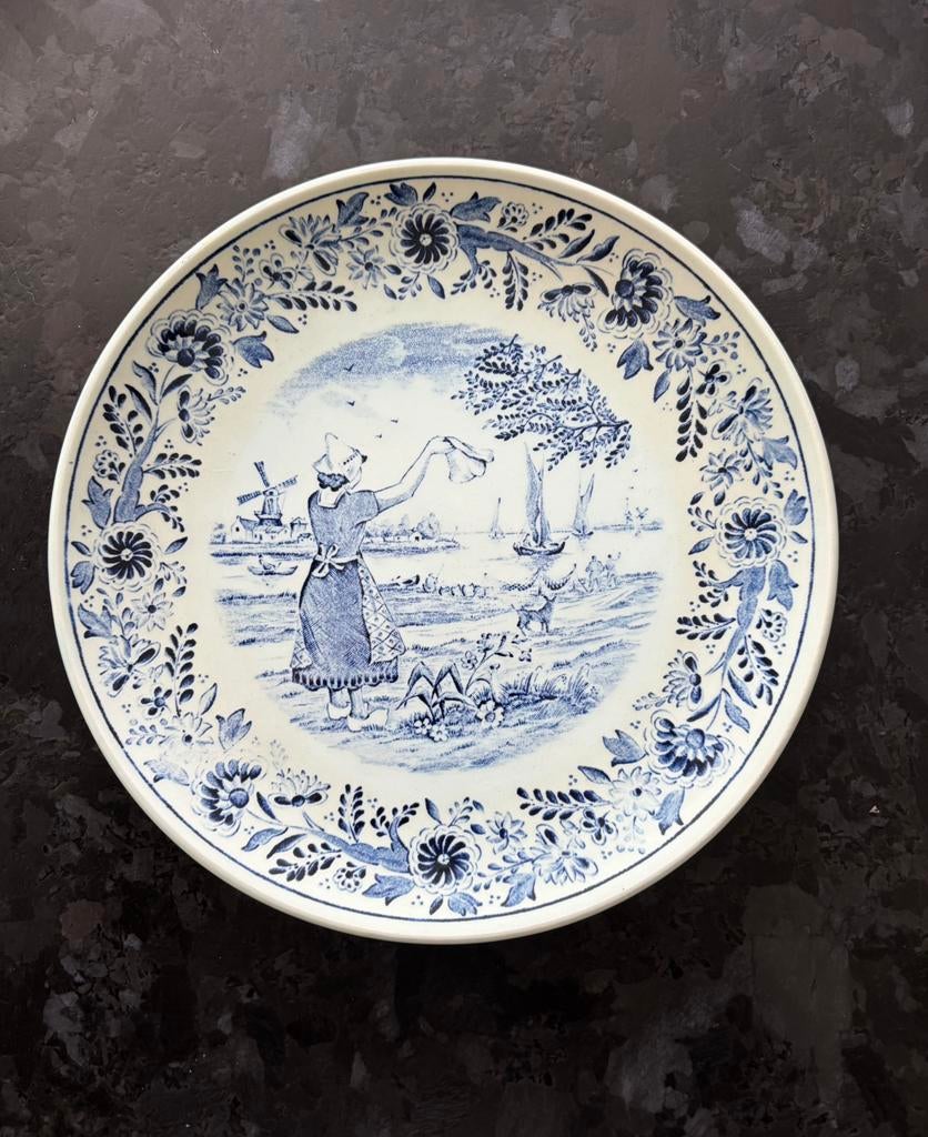Assiette décorative Bleu de Delfts. ( Vintage 1950 ), Ophalen of Verzenden
