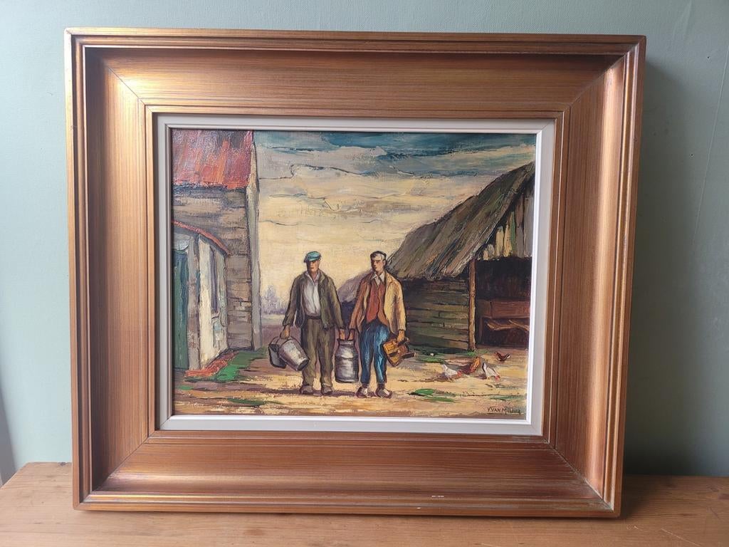 Prachtig canvas ingelijst en gesigneerd door V. Van Malder, Ophalen of Verzenden