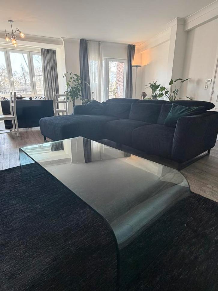 Vintage FIAM glazen salontafel, Huis en Inrichting, Tafels | Salontafels, Zo goed als nieuw, Glas, Ophalen