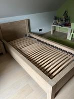 Eénpersoonsbed met lattenbodem te koop, Ophalen, 90 cm, Eenpersoons, Bruin