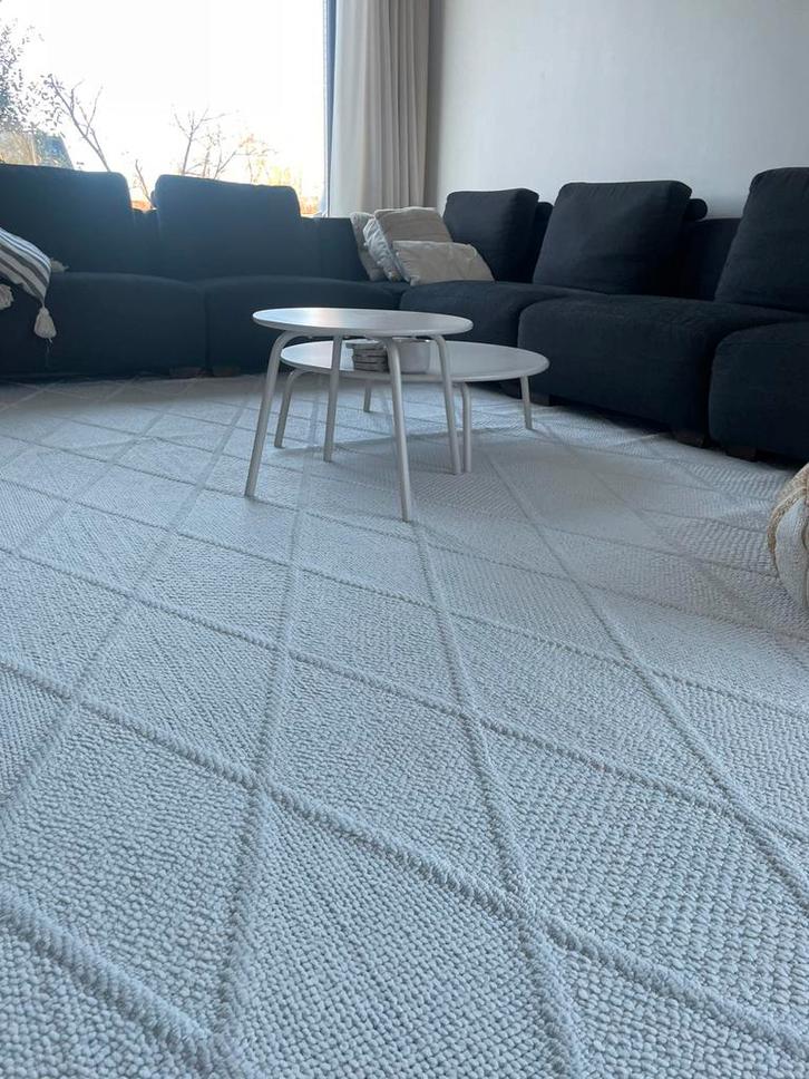 Prachtig groot vloerkleed in heel licht ecru-kleur, Huis en Inrichting, Stoffering | Vloerbedekking, Nieuw, Tapijt, Wit, Crème