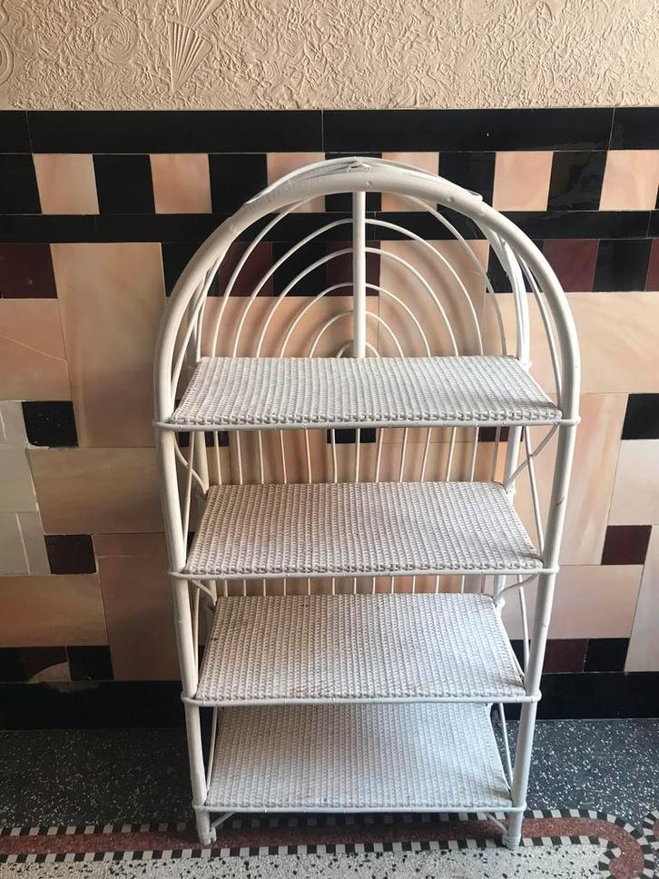 Vintage bamboe en rotan rek, Antiek en Kunst, Antiek | Meubels | Kasten, Ophalen