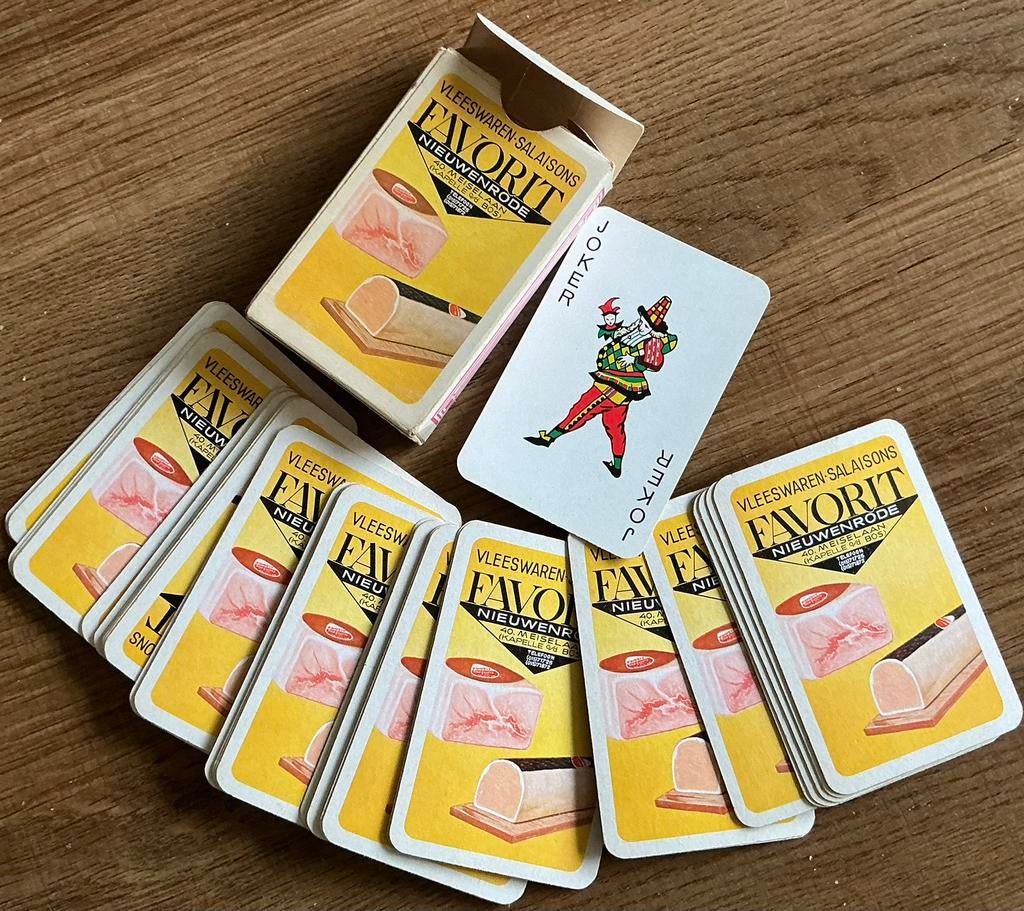 Ancien jeu de cartes MEATS FAVOURIT, Enlèvement ou Envoi, Comme neuf, Carte(s) à jouer