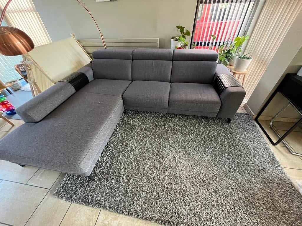 Xooon 2,5 zits met longchair in donker grijs, Ophalen, Gebruikt