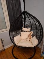 Zwarte hangstoel, Huis en Inrichting, Stoelen, Ophalen, Zo goed als nieuw, Zwart, Eén